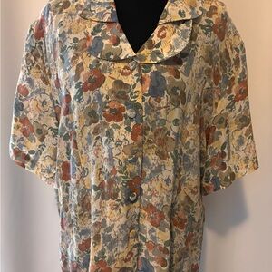 Floral Button-Up Blouse